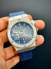 Hublot – Black Dial with Silver Case & Black Strap ZS BRAND