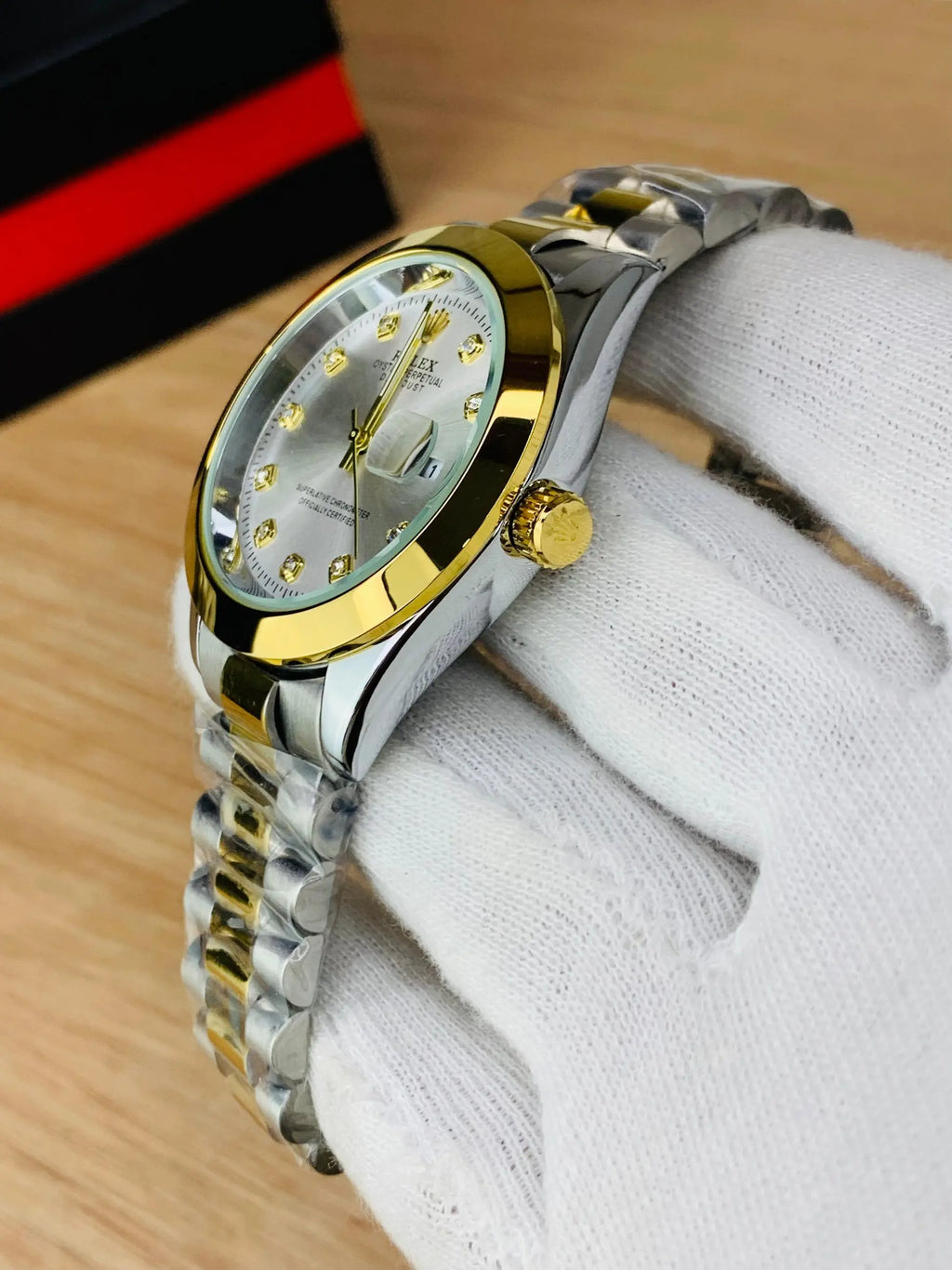 Men - Date Only - Two Tone White Dial ZS BRAND