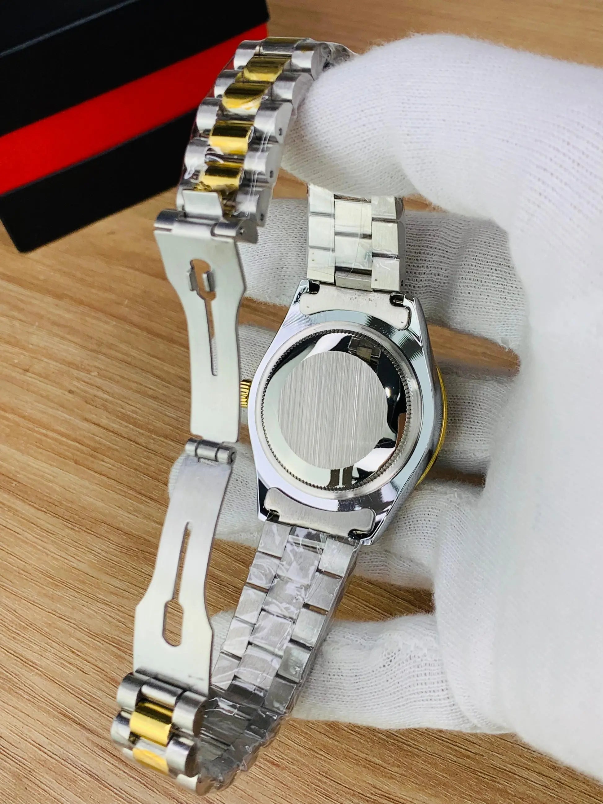 Men - Date Only - Two Tone Black Dial ZS BRAND