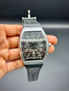 Franck Muller – Black Dial with Silver Case & Black Leather Strap ZS BRAND