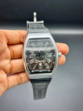 Franck Muller – Black Dial with Silver Case & Black Leather Strap ZS BRAND