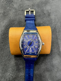 Franck Muller – Blue Dial with Silver Case & Blue Leather Strap ZS BRAND
