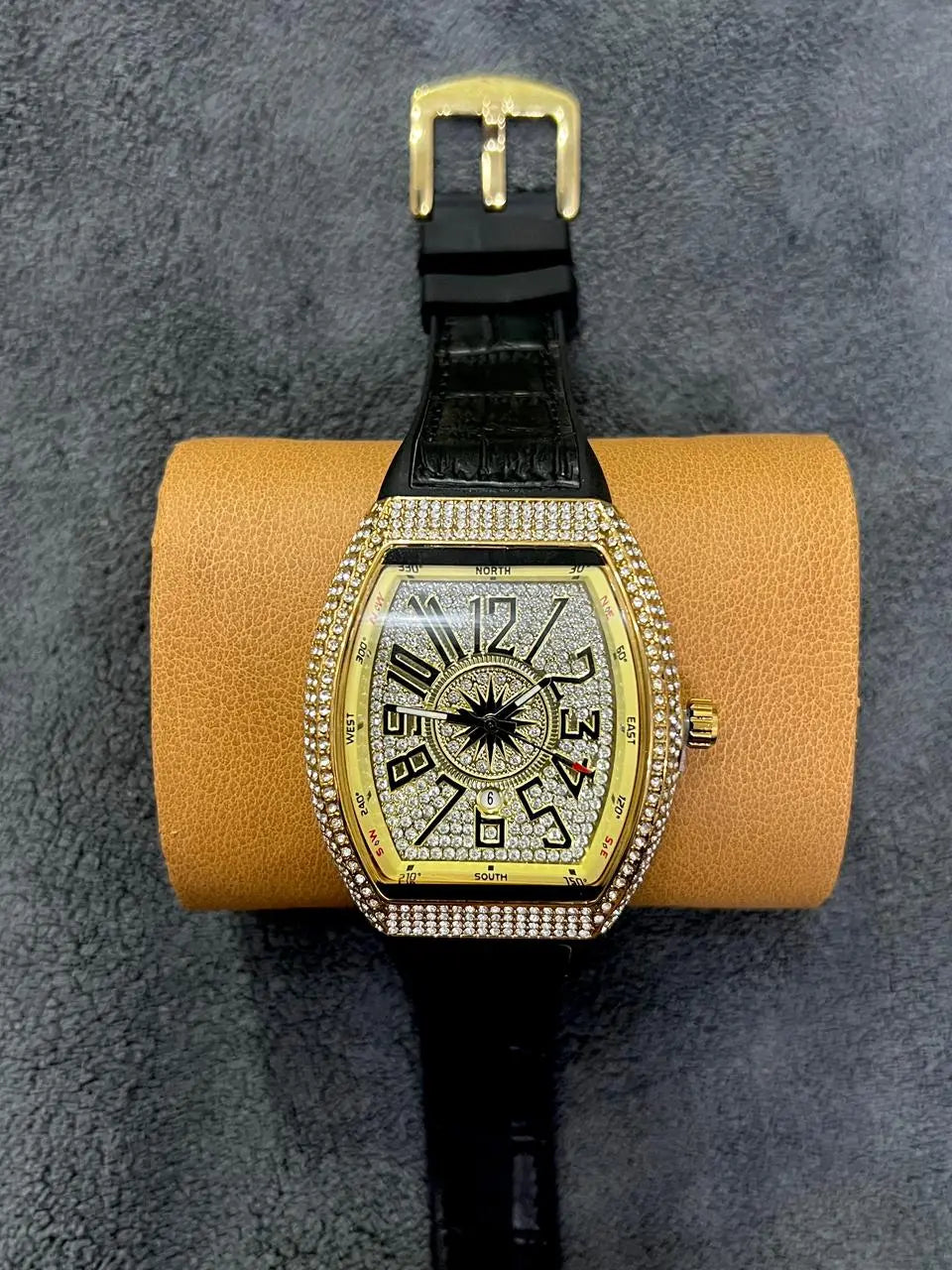 Franck Muller –White Dial with White Case & Black Leather Strap ZS BRAND