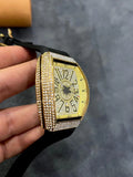 Franck Muller –Golden Dial with Golden Case & Black Leather Strap ZS BRAND
