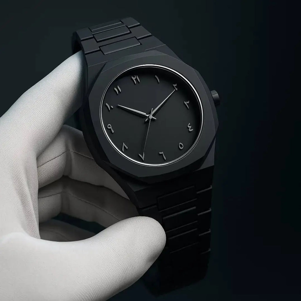 Arabic Aura Full Black Luxury Waterproof Wrist Watch ZS BRAND